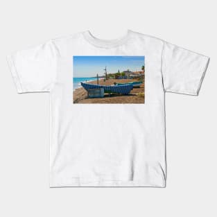 Fishing Boat Penoncillo Beach Torrox Costa Spain Kids T-Shirt